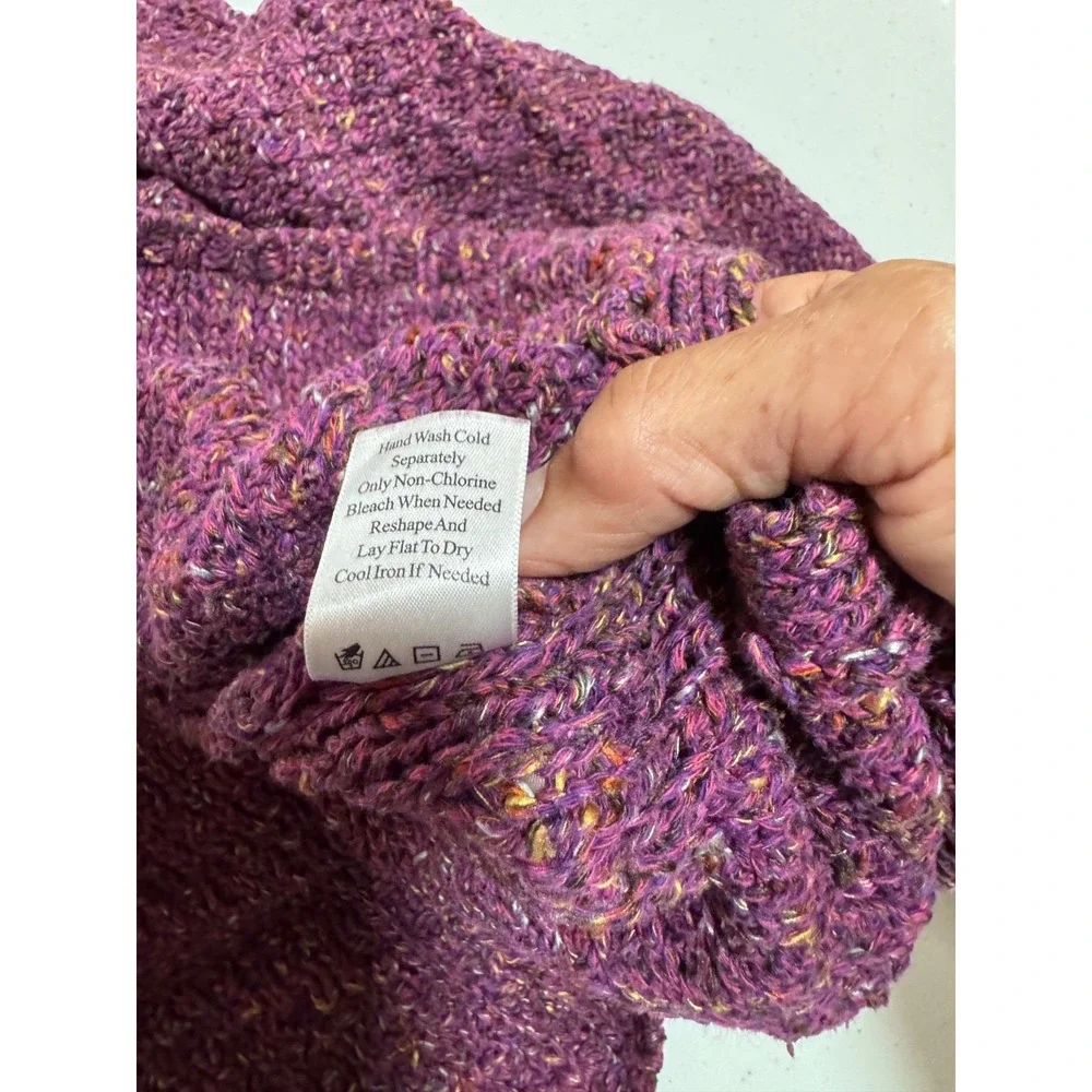 Coldwater Creek Womens Sweater Small Purple Pink Boucle Knit Textured Pullover k